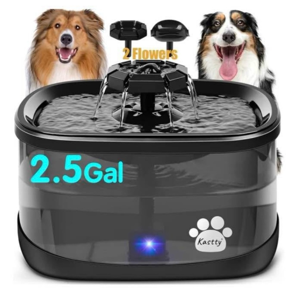 Black Dog Feeding Bowl with Paw Print Design